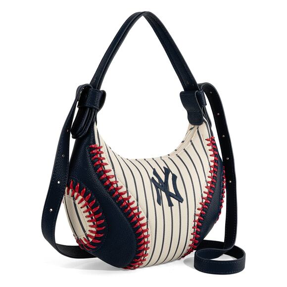 MLB New York Yankees Stripe Hobo Bag/Shoulder Bag *NEW w/ Tags & Dustbag - Picture 1 of 7
